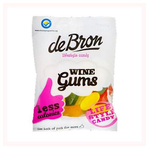 DeBron Wine Gums, gelatinefrei, glutenfrei, zuckerfrei, Fruchtgummi, 100g